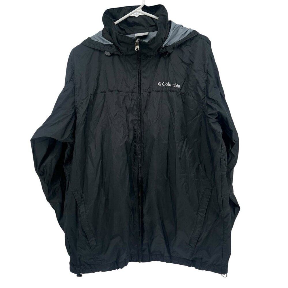 Columbia Jacket Womens M Black Hooded Lightweight Windbreaker Full Zip Casual - Picture 2 of 11